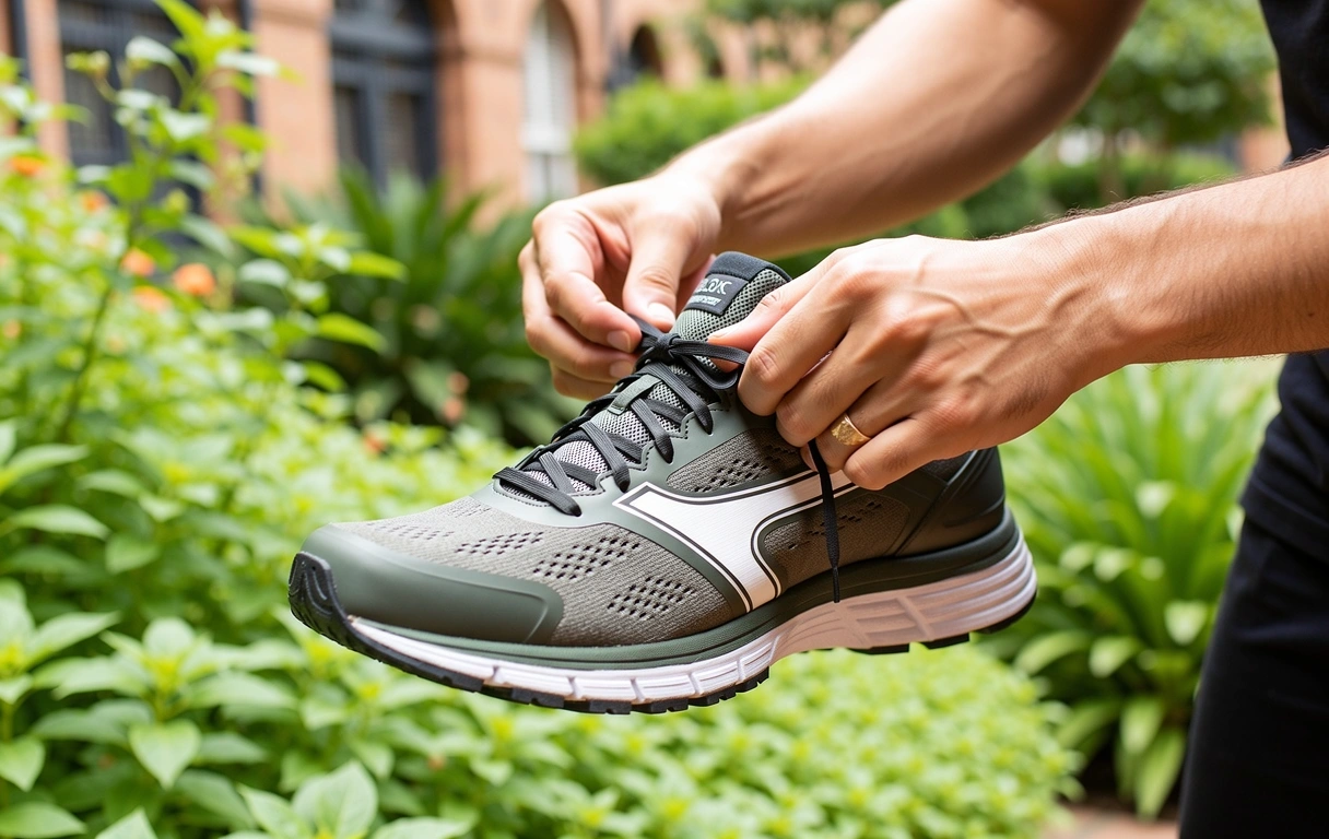 Persona preparándose para actividad física